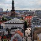 Pohled na barevnou Kodaň z výšky