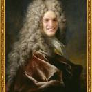Fotomontáž <b>Portrétu muže ve vínové róbě</b>, autorem je Nicolas de Largillière. <br /> Photomontage of the <b>Portrait of a Man in a Purple Robe</b> by Nicolas de Largillière.