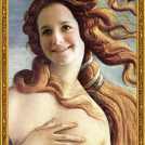 Fotomontáž <b>Zrození Venuše</b>, autorem je Sandro Botticelli. <br /> Photomontage of <b>The Birth of Venus</b> by Sandro Botticelli.