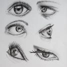 Studie očí - více o mé kresbě očí najdete v <a href="https://malebno.cz/oci/">tomto článku</a>