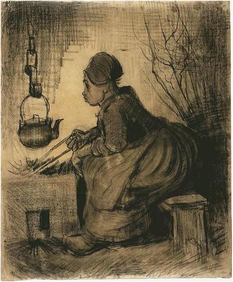 Van Gogh - portrét ženy u ohně