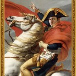 Fotomontáž - student zasazen do obrazu na místo Napoleona Bonaparta