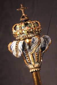 Dánské královské žezlo - výstava korunovačních klenotů na zámku Rosenborg v Kodani