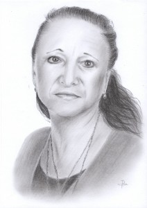 Portrét podle fotografie kreslený Terezou Preislerovou